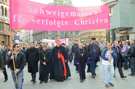 CSI-Schweigemarsch / kathbild.at/Rupprecht, Franz Josef Rupprecht CSI-Schweigemarsch f. verfolgte Christen: Kardinal Christoph Sch