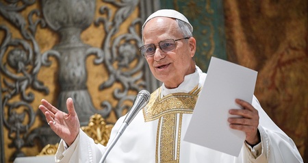 Papst Leo XIV. zelebriert die Heilige Messe pro Ecclesia in der Sixtinischen Kapelle, am 9. Mai 2025 im Vatikan.