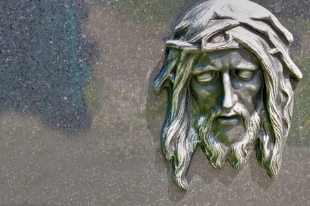 Jesus Christus, Kopf, Relief / Erwin Wodicka Christus-Kopf, Relief, Nahaufnahme