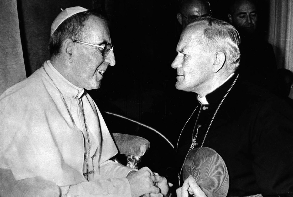 Papst Johannes Paul I. und Karol Wojtyla / Copyright 1978, KNA (www.kna.de). Alle Rechte vorbehalten, KNA-Bild Papst Johannes Paul I. und Kardinal Karol Wojtyla (Papst Johannes Paul II.) am 30. August 1978 im Vatikan.